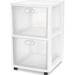 Sterilite 8.5 cu ft White Drawer 24.625 in. H X 16 in. W X 18 in. D Stackable