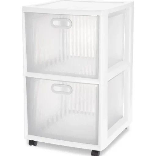 Sterilite 8.5 cu ft White Drawer 24.625 in. H X 16 in. W X 18 in. D Stackable