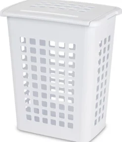 Sterilite White Plastic Laundry Hamper (Pack of 4)