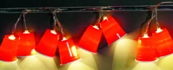 Summer Nights Incandescent Red Solo Cup Light Set Clear 7-1/2 ft. 10 lights