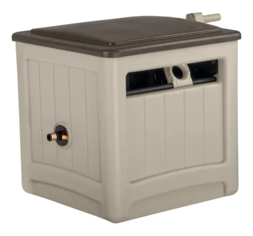 Sunbelt Smart Tube Beige Resin Free Standing Hideaway Hose Reel 225 ft.