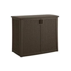 Suncast Resin 35-1/4 in. H x 42-1/4 in. W x 23 in. D Brown Outdoor Storage Cabinet