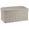 Suncast Beige Plastic 129 gal. Capacity Deck Box 28 H x 53 W x 29 D in. with Seat