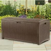 Suncast Brown Java Wicker-Look Resin 73 gal. Deck Storage Box 46 x 21.6 x 22.5 in.