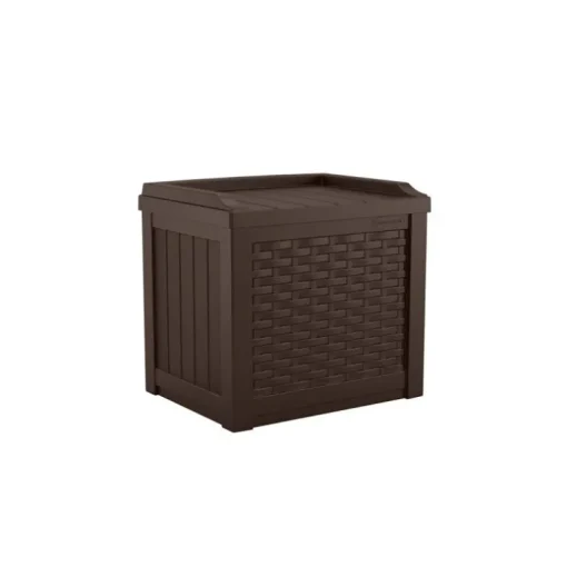 Suncast Brown Plastic 22 gal. Capacity Deck Box 23 H x 22 W x 17 D in. with Seat