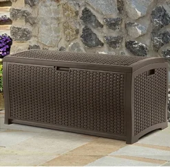 Suncast Brown Plastic 99 gal. Capacity Deck Box 26 H x 50 W x 26 D in.