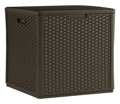 Suncast Brown Plastic 60 gal. Capacity Outdoor Storage Cube 27 W x 28 D in.