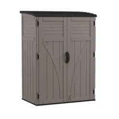 Suncast Gray Plastic Vertical Storage Shed 4 W x 3 D ft. with Floor Kit