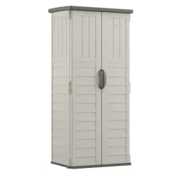 Suncast Gray Plastic Vertical Storage Shed 2 W x 2 D ft. with Floor Kit