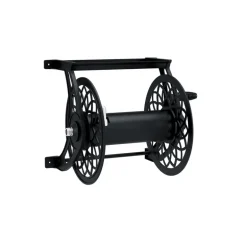 Suncast Hose Handler Black Steel Retractable Wall Mounted Hose Reel 125 ft. Capacity