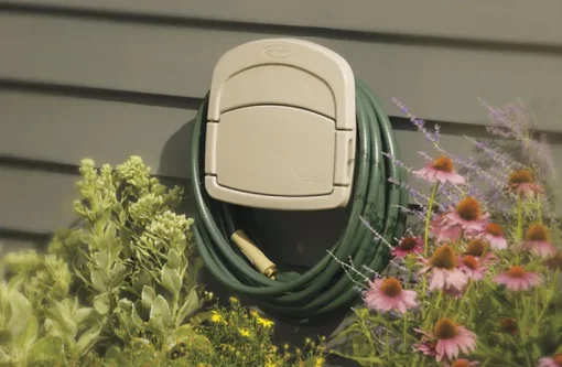 Suncast Hose Hangout Taupe Resin Wall Mounted Hose Hanger 150 ft. Capacity