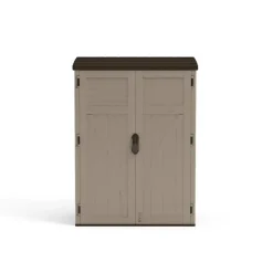 Suncast Large Vertical 4 ft. x 2 ft. Resin Vertical Storage Shed with Floor Kit