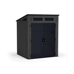 Suncast Modernist 6 ft. x 5 ft. Resin Vertical Pent Storage Shed with Floor Kit