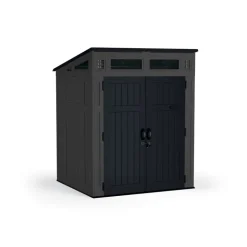 Suncast Modernist 6 ft. x 5 ft. Resin Vertical Pent Storage Shed with Floor Kit