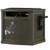 Suncast Slide Trak Brown Resin Retractable Free Standing Hideaway Hose Reel 150 ft. Capacity