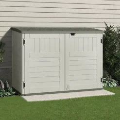 Suncast The Stow-Away Plastic Horizontal Storage Shed 5 x 4 ft. with Floor Kit