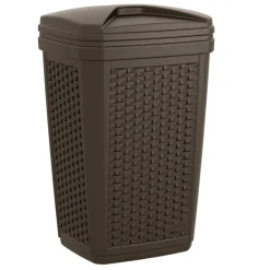 Suncast Trash Hideaway 30 gal. Resin Wicker Garbage Can Lid Included (Pack of 5)