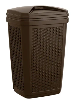 Suncast Trash Hideaway 30 gal. Resin Wicker Garbage Can Lid Included (Pack of 5)