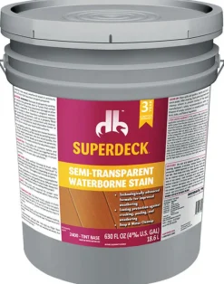 Superdeck Semi-Transparent Low VOC g/L Tintable Acrylic Waterborne Stain 5 gal.