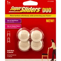 SuperSliders Felt Self Adhesive Protective Pad Beige Round 1 in. W X 1 in. L 4 pk