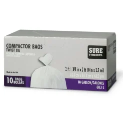 Sure Strength 18 gal Compactor Bags Twist Tie 10 pk