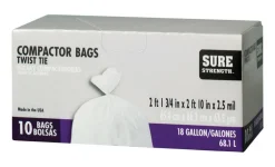 Sure Strength 18 gal Compactor Bags Twist Tie 10 pk