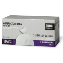 Sure Strength 18 gal Compactor Bags Twist Tie 10 pk