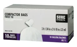 Sure Strength 18 gal Compactor Bags Twist Tie 10 pk