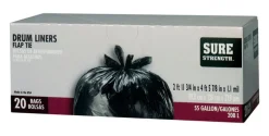 Sure Strength 55 gal Drum Liners Flap Tie 20 pk