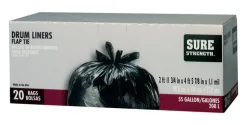 Sure Strength 55 gal Drum Liners Flap Tie 20 pk