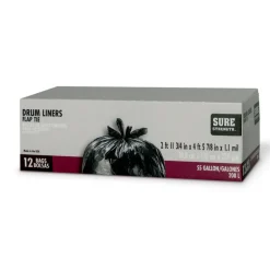 Sure Strength 55 gal Drum Liners Flap Tie 12 pk