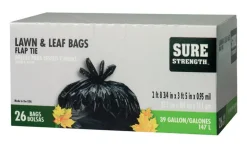Sure Strength 39 gal Lawn & Leaf Bags Flap Tie 26 pk