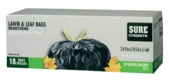 Sure Strength 39 gal Lawn & Leaf Bags Drawstring 18 pk