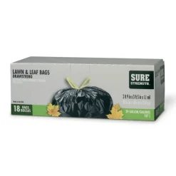 Sure Strength 39 gal Lawn & Leaf Bags Drawstring 18 pk