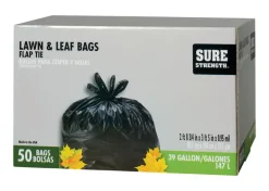 Sure Strength 39 gal Lawn & Leaf Bags Flap Tie 50 pk