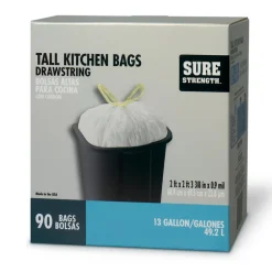 Sure Strength 13 gal Tall Kitchen Bags Drawstring 90 pk