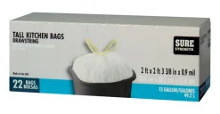 Sure Strength 13 gal Tall Kitchen Bags Flap Tie 80 pk