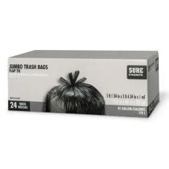 Sure Strength 45 gal Trash Bags Flap Tie 24 pk