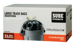 Sure Strength 33 gal Trash Bags Drawstring 33 pk