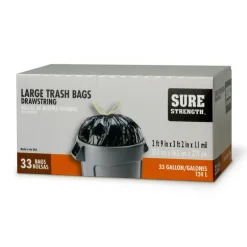 Sure Strength 33 gal Trash Bags Drawstring 33 pk