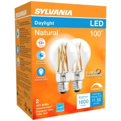 Sylvania Natural A21 E26 (Medium) LED Bulb Daylight 100 Watt Equivalence 2 pk