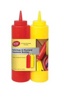 TableCraft Nostalgia Red/Yellow Polyethylene Ketchup and Mustard Dispensers 24 oz