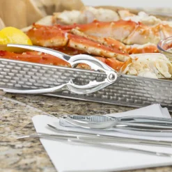 TableCraft Silver Steel/Zinc Lobster Crack and Fork Set