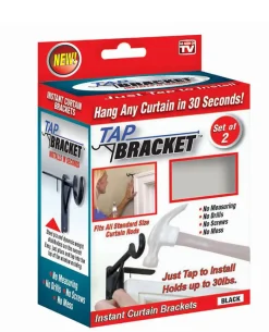TAP BRACKET As Seen On TV Black Steel Curtain Bracket 30 lb.
