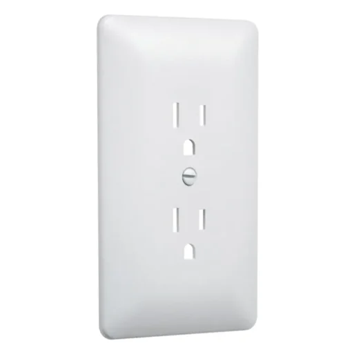 TayMac Masque 2000 Series White 1 gang Plastic Duplex Wall Plate 5 pk
