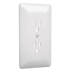 TayMac Masque 2000 Series White 1 gang Plastic Duplex Wall Plate 5 pk