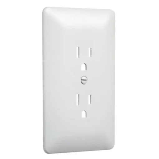TayMac Masque 2000 Series White 1 gang Plastic Duplex Wall Plate 5 pk