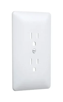 TayMac Masque 2000 Series White 1 gang Plastic Duplex Wall Plate 5 pk