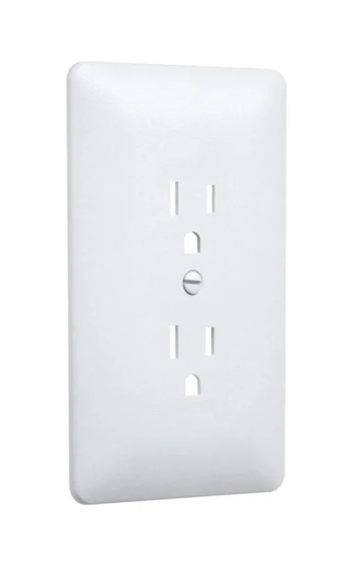 TayMac Masque 2000 Series White 1 gang Plastic Duplex Wall Plate 5 pk