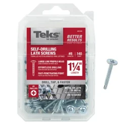 Teks No. 8 x 1-1/4 in. L Phillips Truss Head Zinc-Plated Steel Lath Screws 140 pk